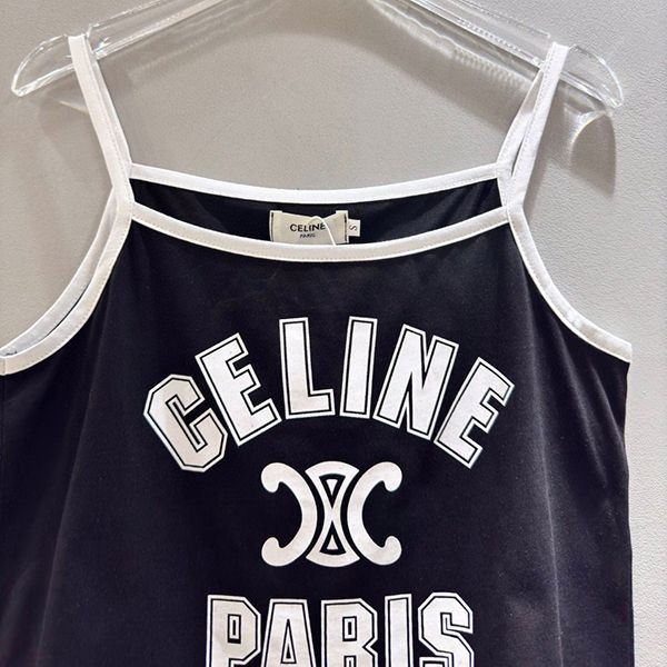 超人気 セリーヌ PARIS コットン タンクトップ 偽物 Ceb32694